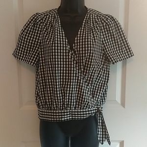 Madewell gingham side tie top